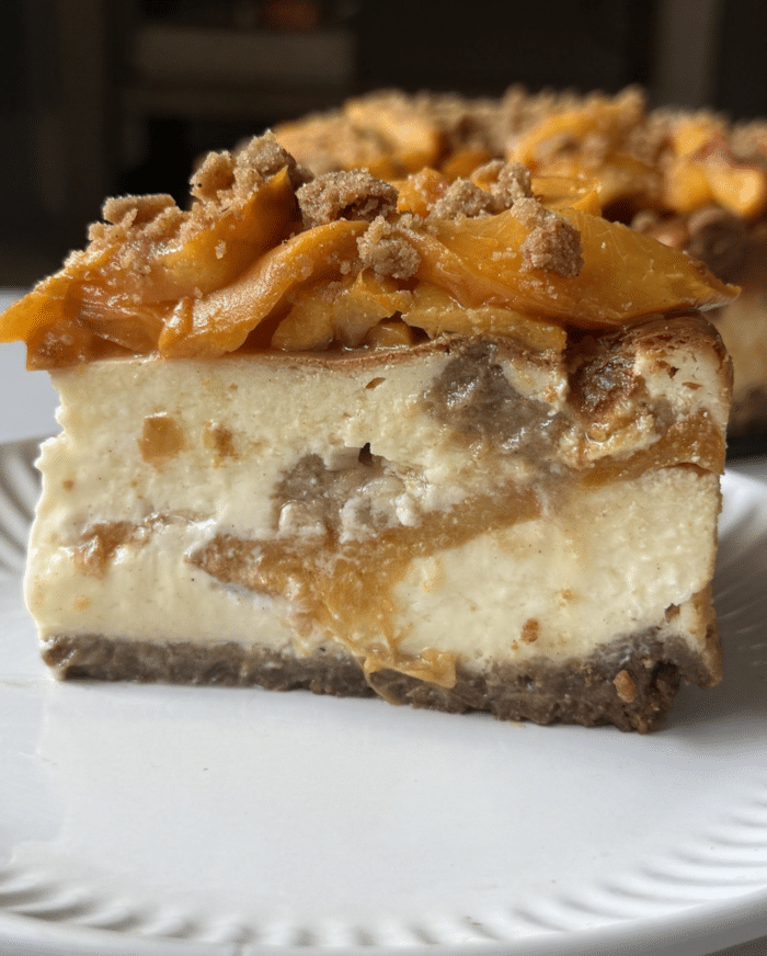 Peach cobbler cheesecake.