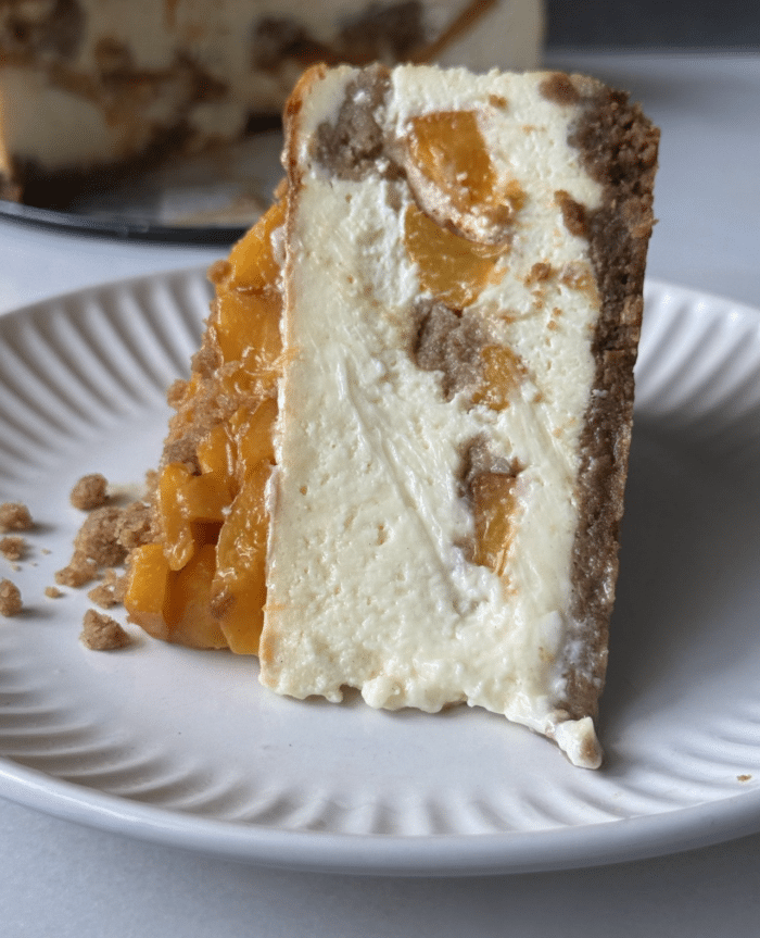 Cheesecake on its side.