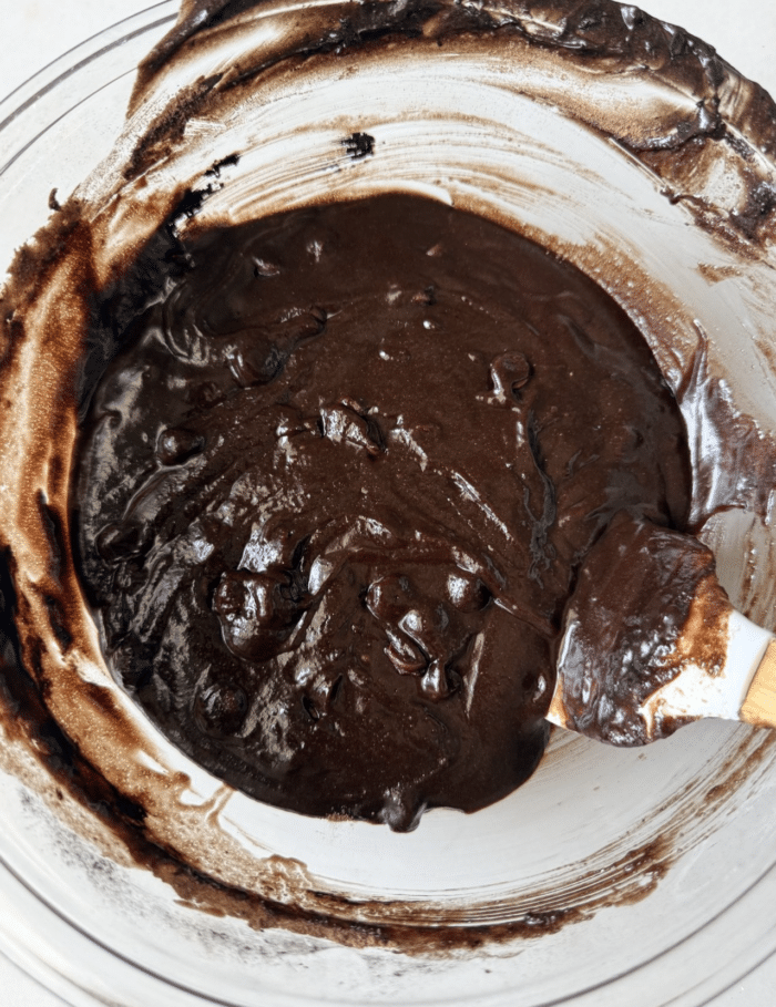 Brown batter in bowl.