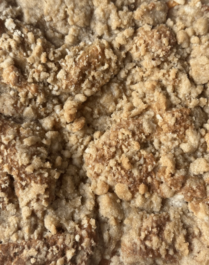 Crumbly topping.