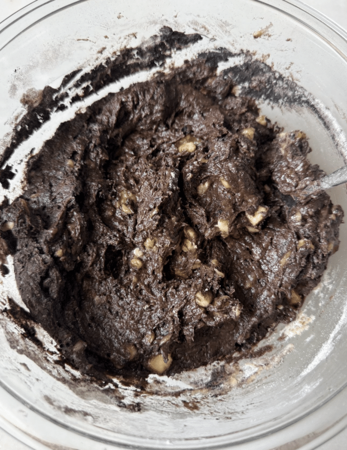 Dark loaf batter.
