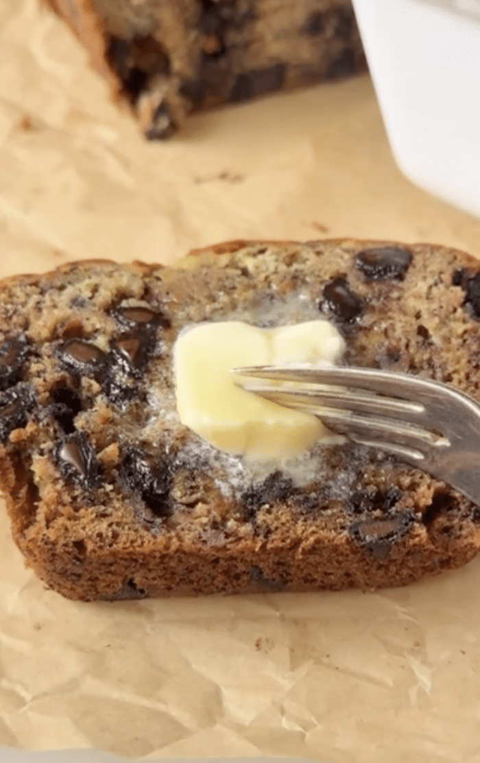 Butter with brown butter espresso banana bread.