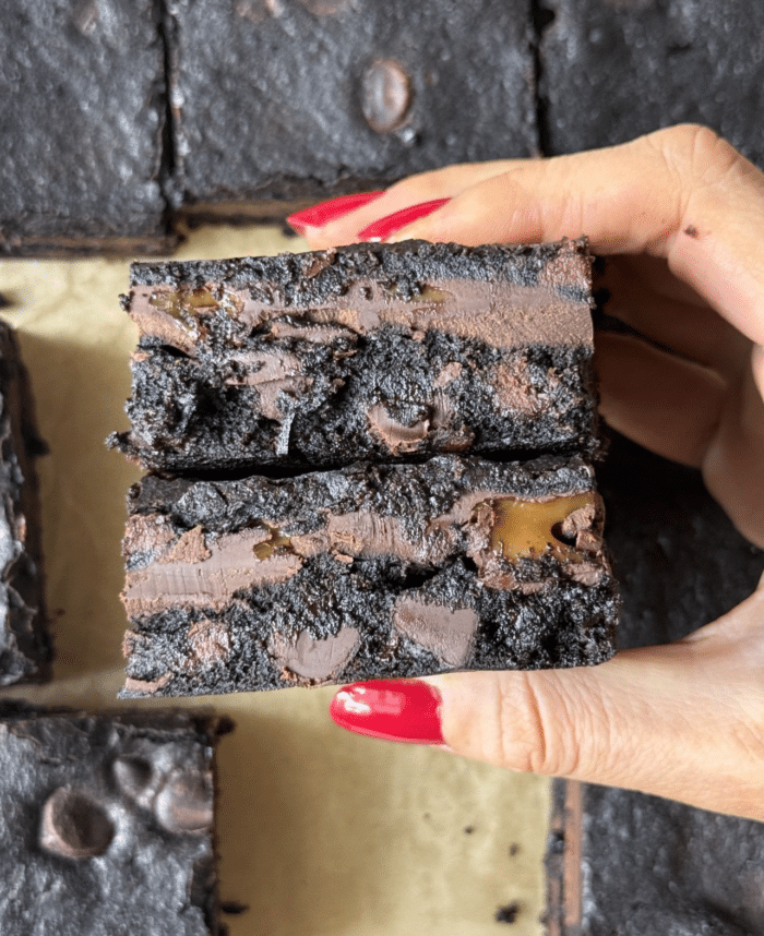 Chocolate stuffed brownies.