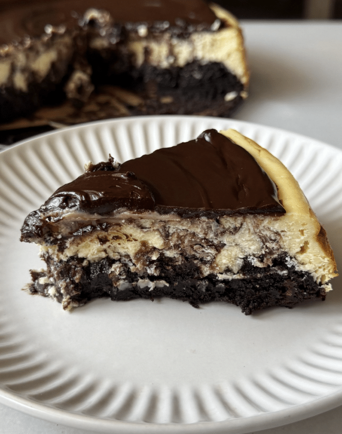 Brownie cheesecake.
