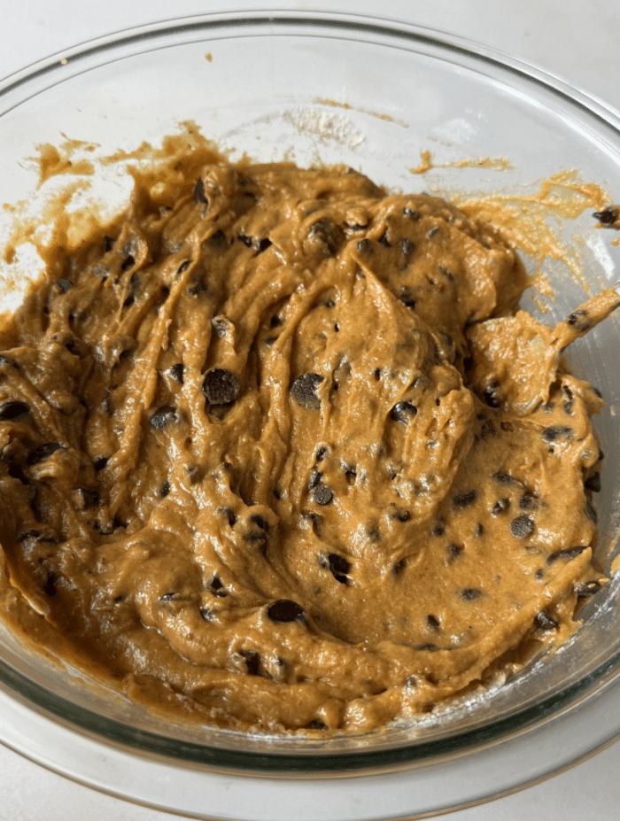 Dark chocolate orange batter.