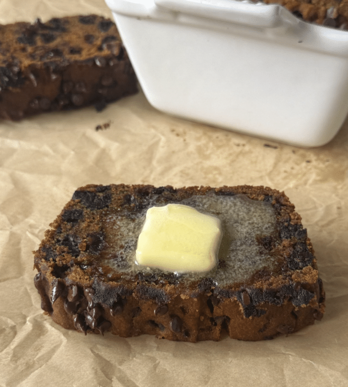 Butter with pumpkin bread.