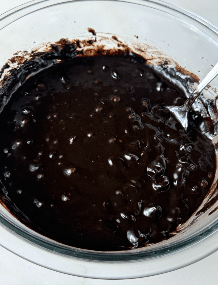 Dark chocolate batter.