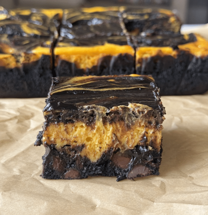 Orange cheesecake bars.