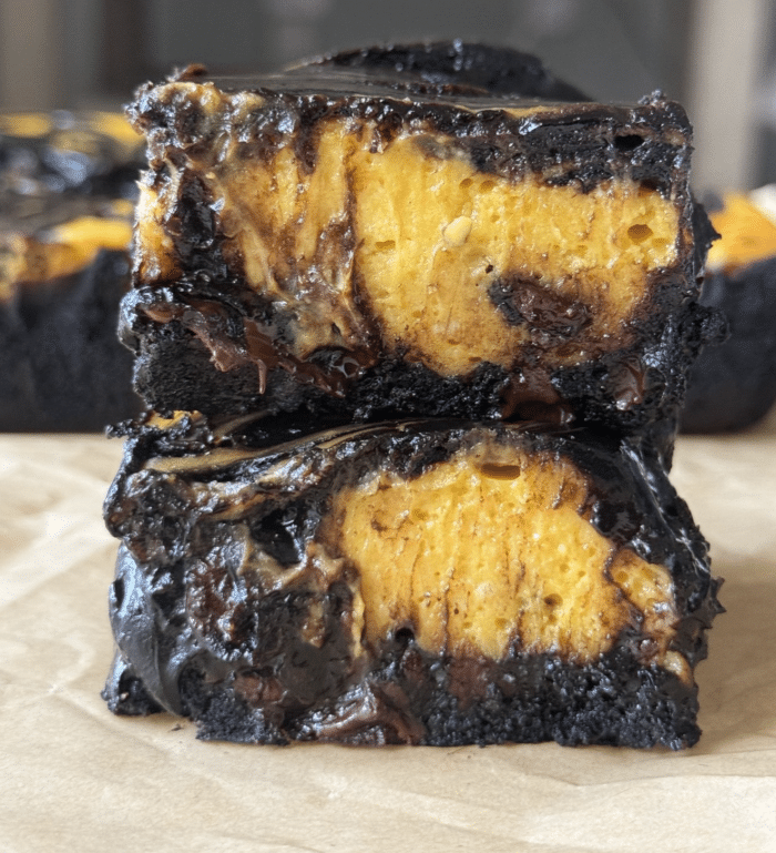 Pumpkin cheesecake brownies.