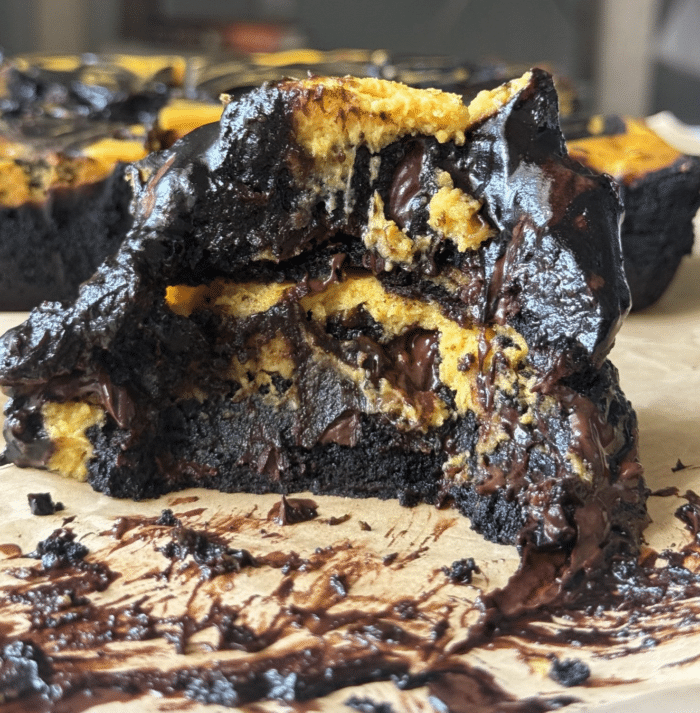 Gooey cheesecake brownies.