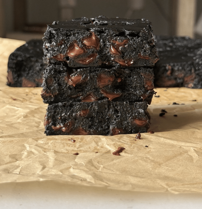Healthy brownie stack.