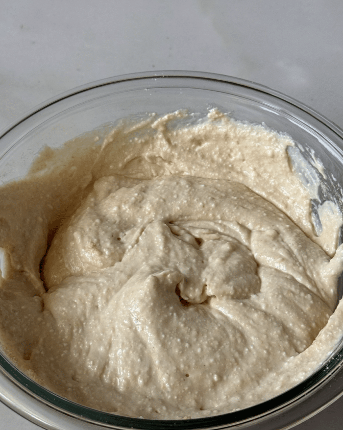 Beige creamy mix.