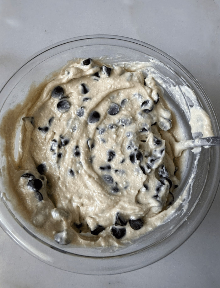 Creamy batter in bowl.