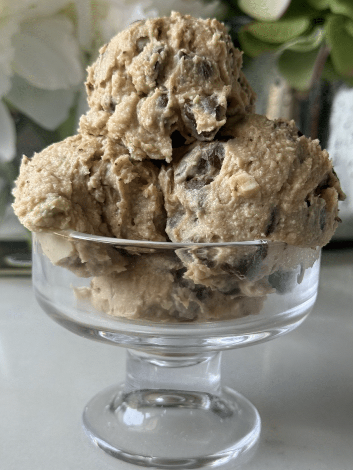 Scoops of cottage cheese ice cream.