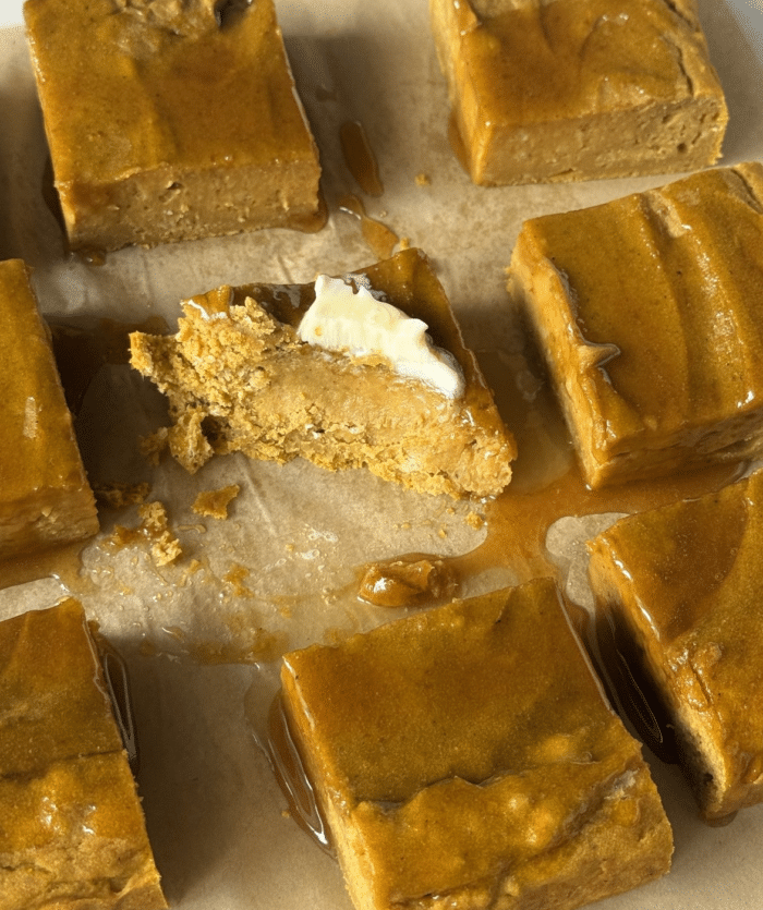 Pumpkin cornbread with butter.