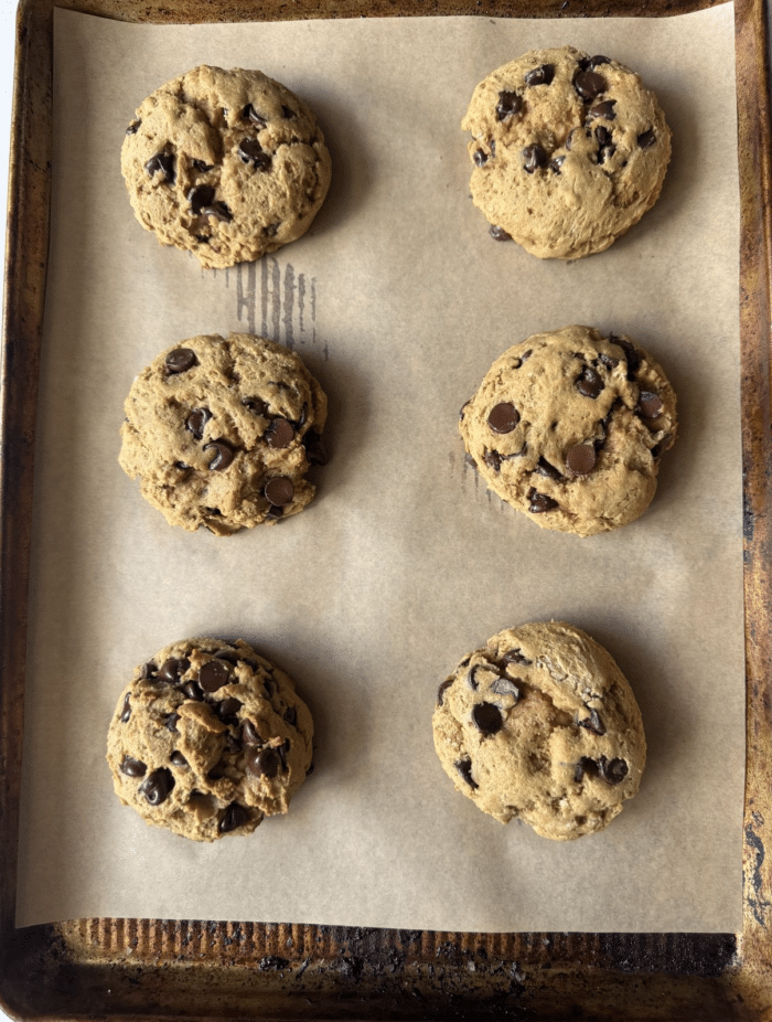 Baked protein cookie pan.