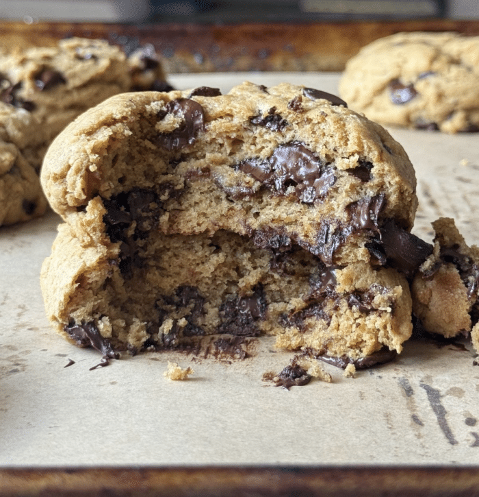 Bite of high protein cookies.
