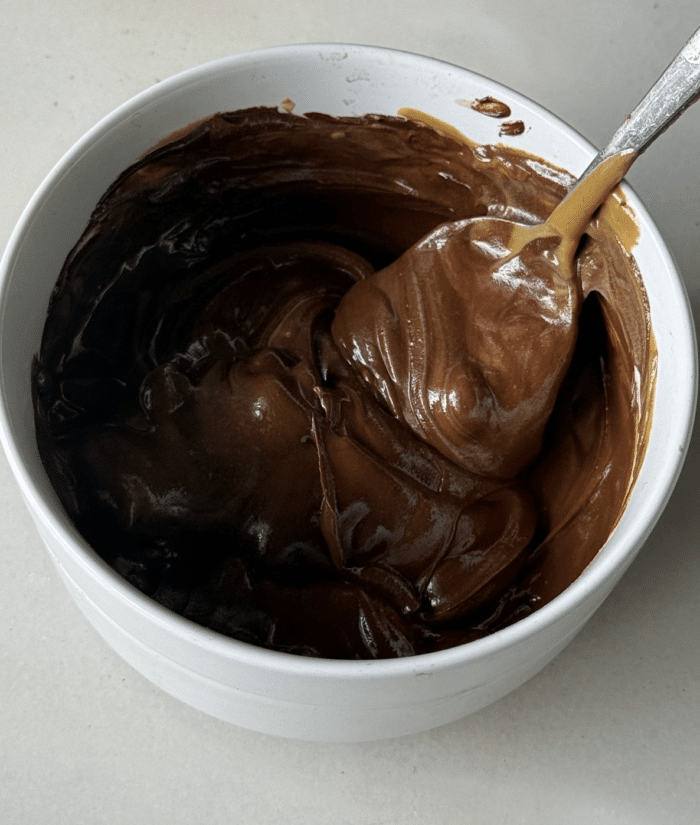 Melted peanut butter chocolate.