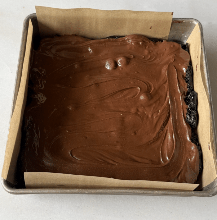 Pan of date brownies.