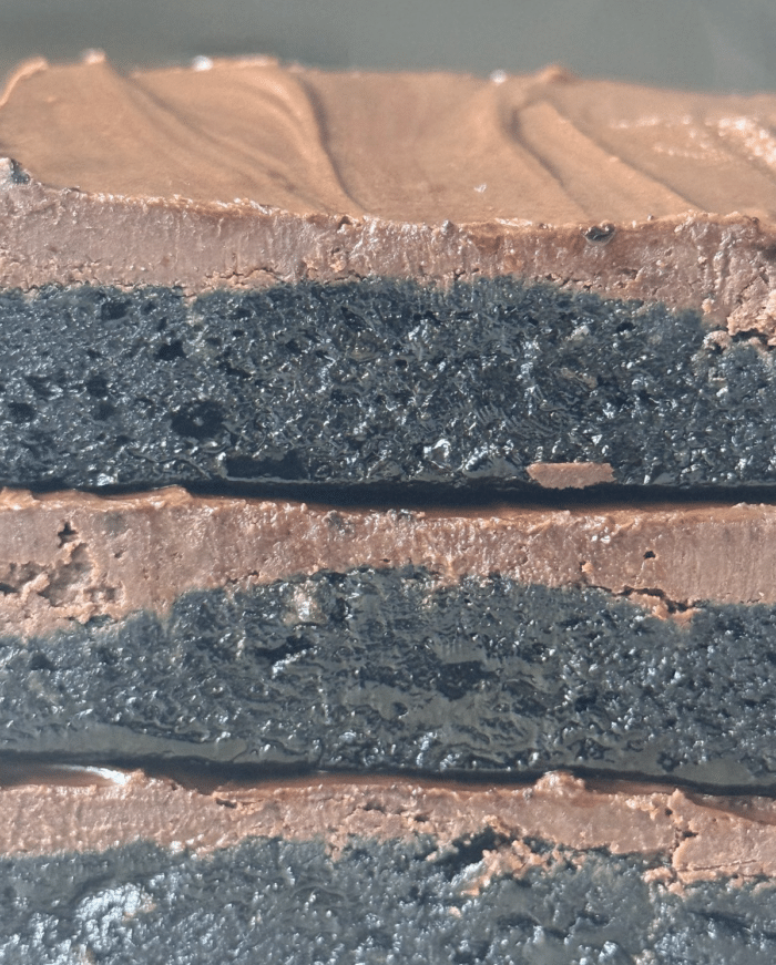 Close up of 4 ingredient date brownies.