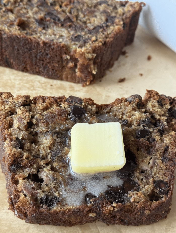 Butter with gooey bread.
