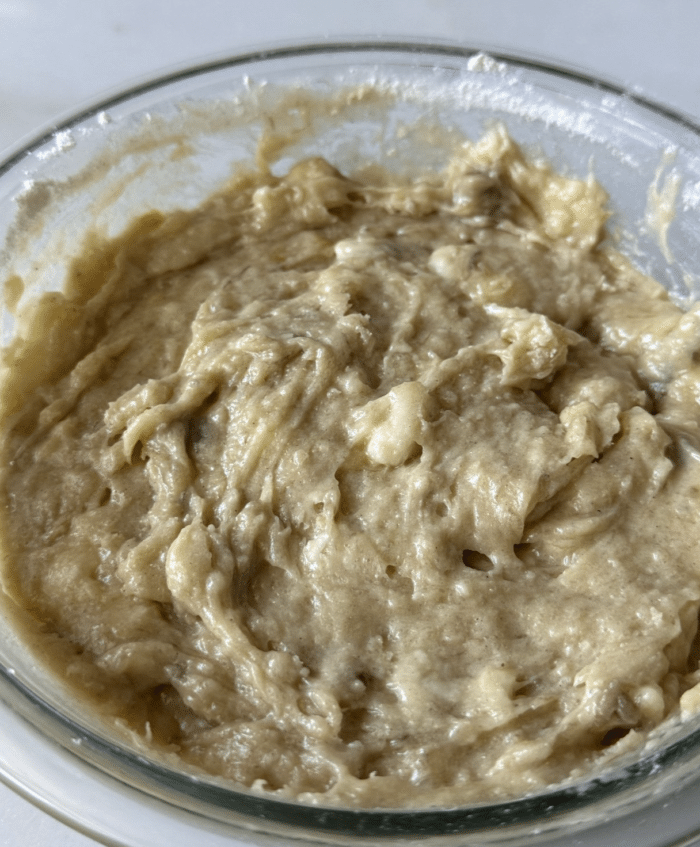 Bread batter with bananas.