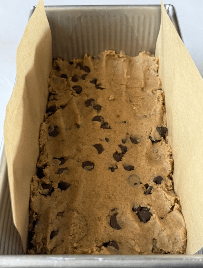 Rectangle of cookie dough.