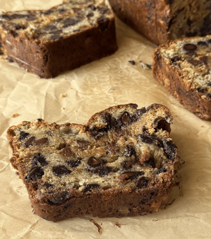 Thick gooey bread.